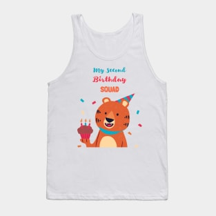 My Second Birthday Squad - Second Birthday quarantined Tiger Tank Top